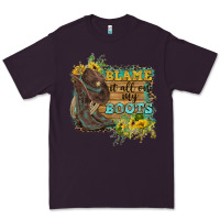 Plum Blame It All On My Boots Premium Tee - FaDigitalArtStudio
