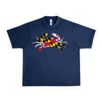 Navy Maryland Crab State Pride Flag Urban Heavy Tee - maiPhamDesign