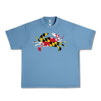 Pebble Blue Maryland Crab State Pride Flag Urban Heavy Tee - maiPhamDesign