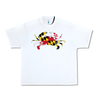 White Maryland Crab State Pride Flag Urban Heavy Tee - maiPhamDesign