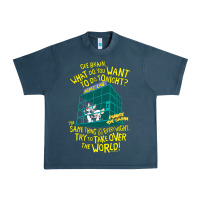 Midnight Navy Pinky and the Brain The World Urban Heavy Tee - maiPhamDesign