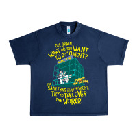 Navy Pinky and the Brain The World Urban Heavy Tee - maiPhamDesign