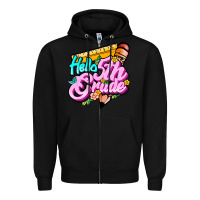 Black hello 5th grade Zipper Hoodie - JahusDesignShop