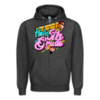 Charcoal Heather hello 5th grade Zipper Hoodie - JahusDesignShop