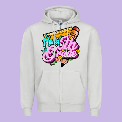 Hello 5th Grade Zipper Hoodie Designed By Jahusdesignshop