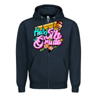 Navy hello 5th grade Zipper Hoodie - JahusDesignShop