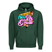 Sports Green hello 5th grade Zipper Hoodie - JahusDesignShop