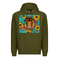Army Green western lion tumbler Premium Hoodie - Artiststas