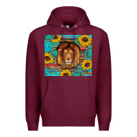 Burgundy western lion tumbler Premium Hoodie - Artiststas