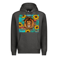 Charcoal Heather western lion tumbler Premium Hoodie - Artiststas