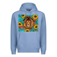 Colony Blue western lion tumbler Premium Hoodie - Artiststas