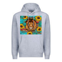 Heather Grey western lion tumbler Premium Hoodie - Artiststas