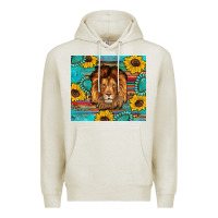Oatmeal Heather western lion tumbler Premium Hoodie - Artiststas