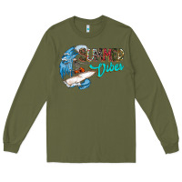 Army Green Summer Vibes Long Sleeve Tee - CowhideDigitalArt