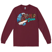 Burgundy Summer Vibes Long Sleeve Tee - CowhideDigitalArt