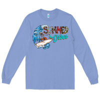 Colony Blue Summer Vibes Long Sleeve Tee - CowhideDigitalArt