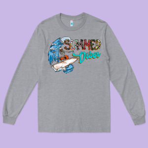 Summer Vibes Long Sleeve Tee Designed By Cowhidedigitalart