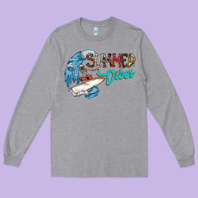Summer Vibes Long Sleeve Tee Designed By Cowhidedigitalart
