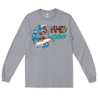 Heather Grey Summer Vibes Long Sleeve Tee - CowhideDigitalArt