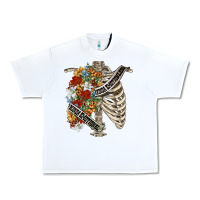 White kinda emotionless kinda emotional skeleton chest Urban Heavy Tee - FaDigitalArtStudio