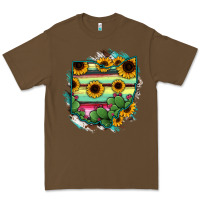 Cacao Ohio Map Sunflower Cactus Serape Premium Tee - RanaPortraitStore