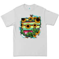 Dove Grey Ohio Map Sunflower Cactus Serape Premium Tee - RanaPortraitStore