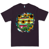 Plum Ohio Map Sunflower Cactus Serape Premium Tee - RanaPortraitStore