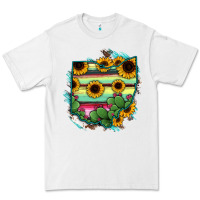 White Ohio Map Sunflower Cactus Serape Premium Tee - RanaPortraitStore