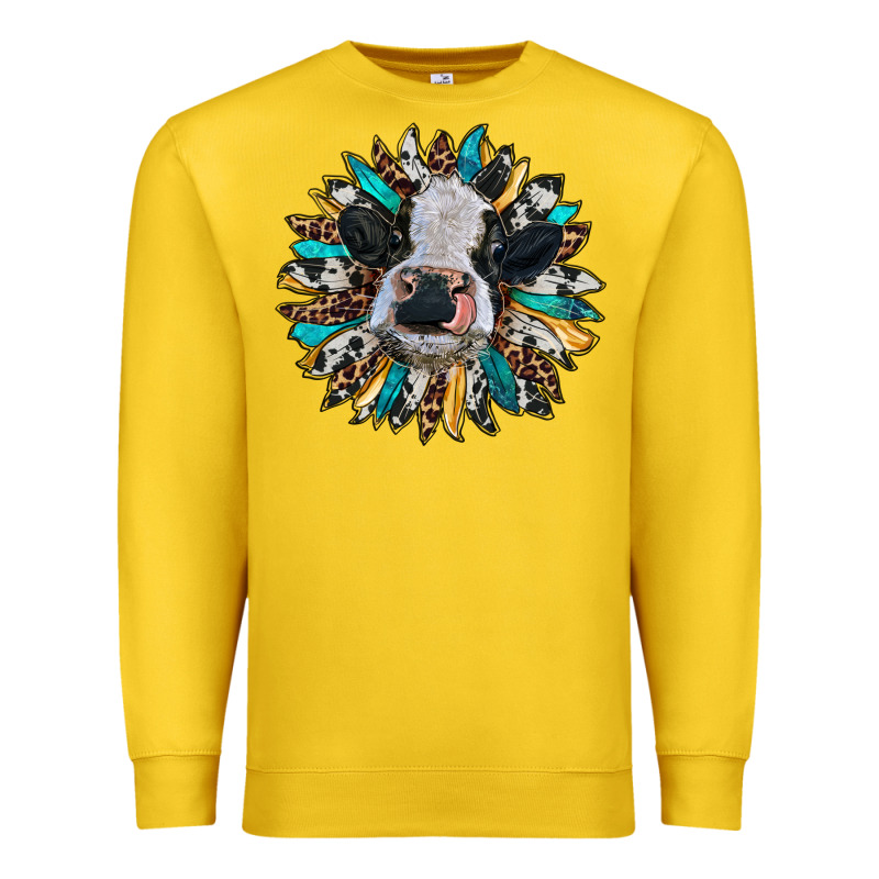 Baby Cow With Sunflower Premium Sweatshirt by RanaPortraitStore | Teevron