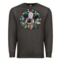 Smoke baby cow with sunflower Premium Sweatshirt - RanaPortraitStore