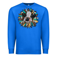 True Royal baby cow with sunflower Premium Sweatshirt - RanaPortraitStore