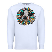 White baby cow with sunflower Premium Sweatshirt - RanaPortraitStore