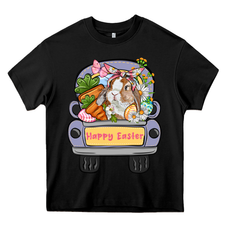 Happy Easter Bunny Truck Easter Day Heavy Core Tee by CowGirlArtShop | Teevron