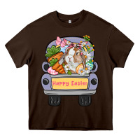 Chocolate Brown Happy Easter bunny truck Easter Day Heavy Core Tee - CowGirlArtShop