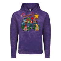 Cloud Purple summer gnomes  truck Vintage Hoodie - CowhideDigitalArt