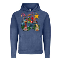 Vintage Denim summer gnomes  truck Vintage Hoodie - CowhideDigitalArt