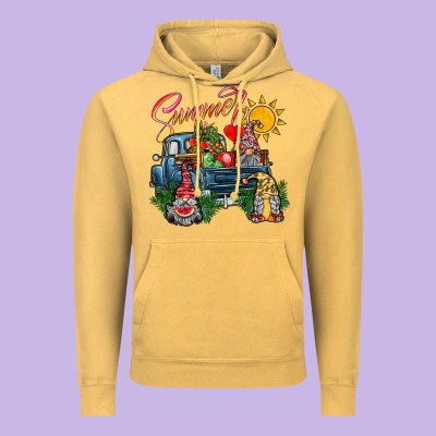 Summer Gnomes  Truck Vintage Hoodie Designed By Cowhidedigitalart