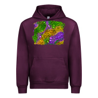 Mauve Wine Leopard Gemstone Mardi Gras Urban Hoodie - RanaPortraitStore