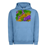 Pigment Pebble Blue Leopard Gemstone Mardi Gras Urban Hoodie - RanaPortraitStore