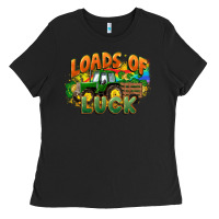 Black Loads of luck with tractor St. Patricks Day Ladies Tee - FaDigitalArtStudio