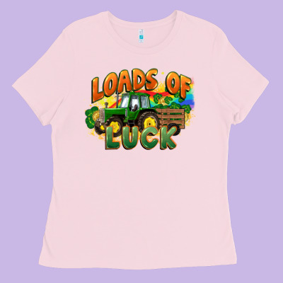 Loads Of Luck With Tractor St. Patricks Day Ladies Tee Designed By Fadigitalartstudio