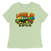 Matcha Loads of luck with tractor St. Patricks Day Ladies Tee - FaDigitalArtStudio
