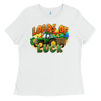 White Loads of luck with tractor St. Patricks Day Ladies Tee - FaDigitalArtStudio