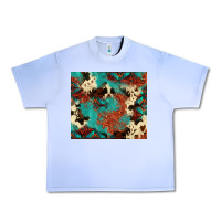 Grape Ice Serape Turquoise Glitter Cowhide  Tooled Leather  Tumbler Urban Heavy Tee - FaDigitalArtStudio