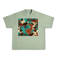 Oil Green Serape Turquoise Glitter Cowhide  Tooled Leather  Tumbler Urban Heavy Tee - FaDigitalArtStudio