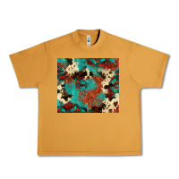 Peanut Butter Serape Turquoise Glitter Cowhide  Tooled Leather  Tumbler Urban Heavy Tee - FaDigitalArtStudio