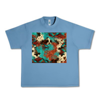 Pebble Blue Serape Turquoise Glitter Cowhide  Tooled Leather  Tumbler Urban Heavy Tee - FaDigitalArtStudio