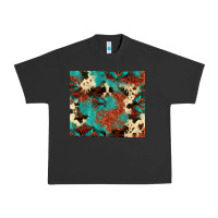 Pigment Black Serape Turquoise Glitter Cowhide  Tooled Leather  Tumbler Urban Heavy Tee - FaDigitalArtStudio