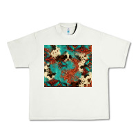 Pistachio Serape Turquoise Glitter Cowhide  Tooled Leather  Tumbler Urban Heavy Tee - FaDigitalArtStudio