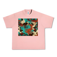 Salmon Serape Turquoise Glitter Cowhide  Tooled Leather  Tumbler Urban Heavy Tee - FaDigitalArtStudio